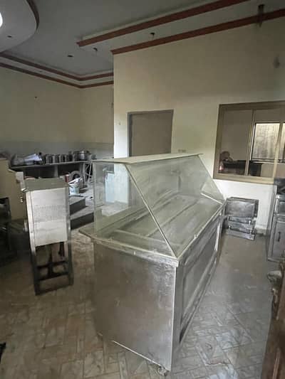 Commercial Stainless Steel & Glass Display Counter 2pcs