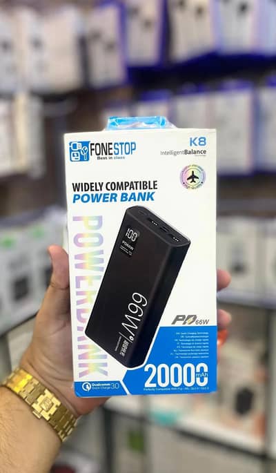 20000 mAh black power bank with 2 USB ports price including Delivery