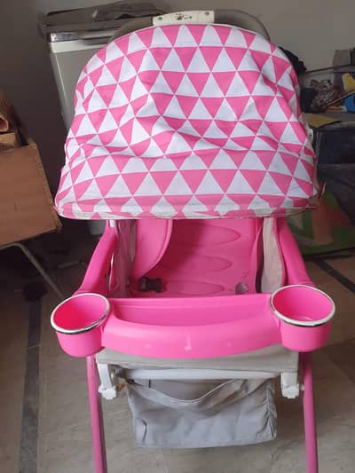 Pink baby pram