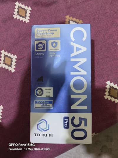 Camon 50 pro . Box pack, Black Colour,call only