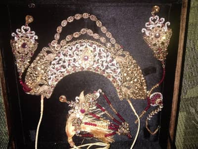 Gold plated jewelry set bridal set fully embellished with fine stones