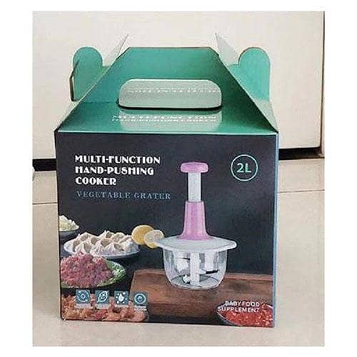 Multifunctional Manual Hand Push Chopper For Vegetables & Meat 2Liter