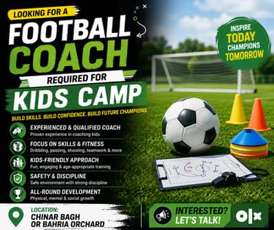 Football coach required for kids camp