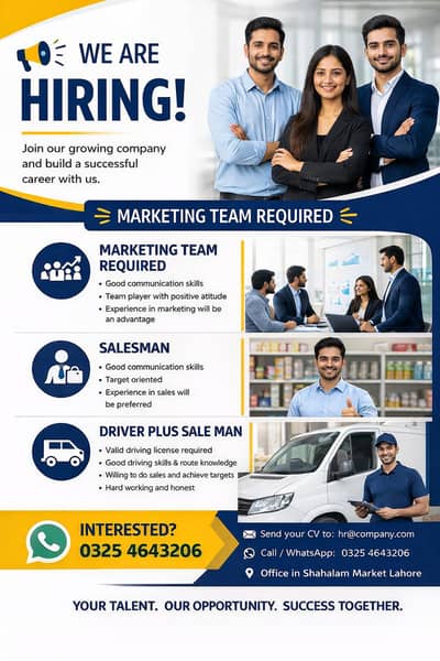 SALES MAN REQUIRED