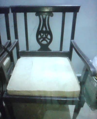 two wooden chairs