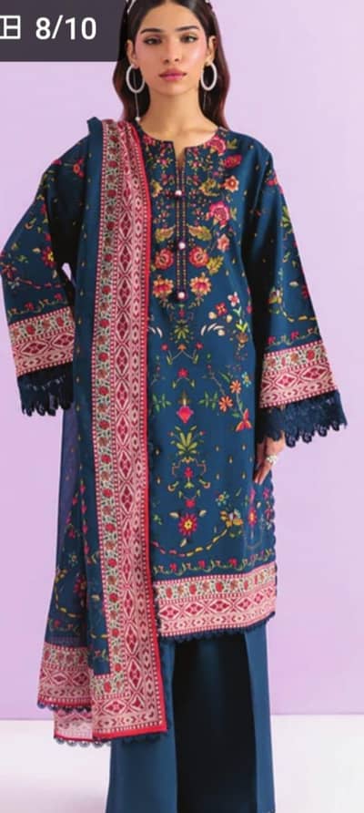 bonanza 3 Piece Unstitched Lawn Suit with Inlay Card