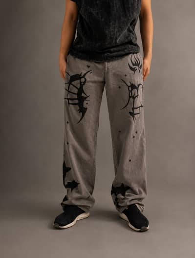 Rontex "Grave Star" Custom Grey Graphic Pants