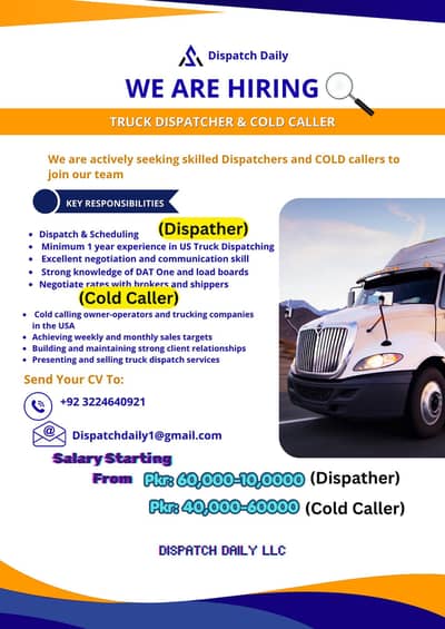 Truck Dispatchers & Cold Callers Needed