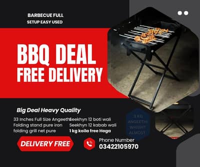 barbecue full setup Enjoy . 33 inches 3 fit Ingithi stand seekhs grill