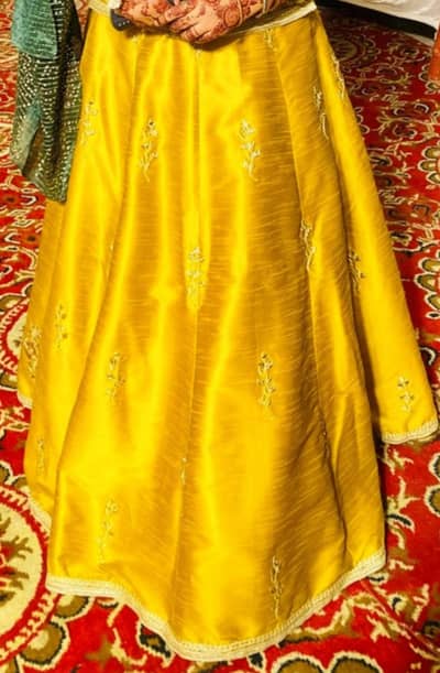 Mustard Silk Lehanga | Mirror and gota work