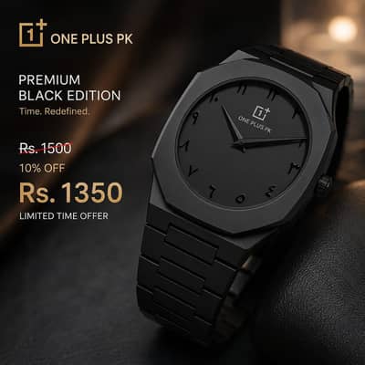Premium Matte Black Arabic Watch - Brand New Edition