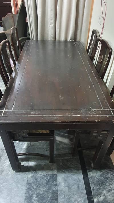 wooden dining table