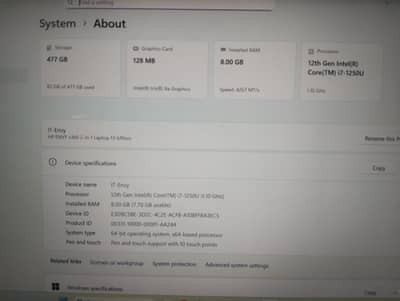 HP Envy x360 2in1  touch screen