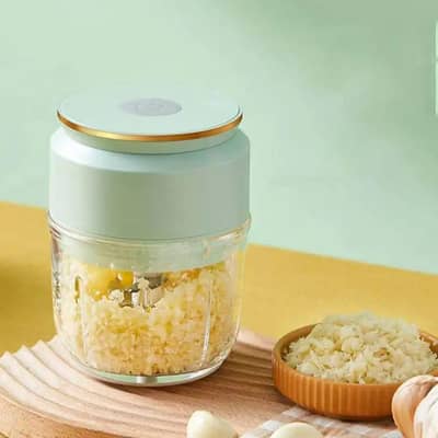 Glass Electric Garlic Crusher USB Rechargeable Mini Meat Chopper