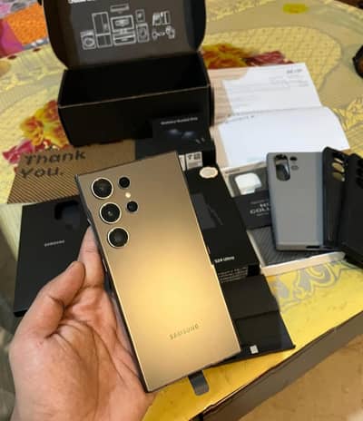 Samsung Mobile S24 Ultra with box 12gb 512  pta approved urgent sale