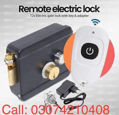 Remote control wireless 12v main Gate electric Door lock iron door