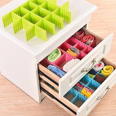 Pack Of 4 Plastic Drawer Dividers DIY Adjustable Partition Boards For