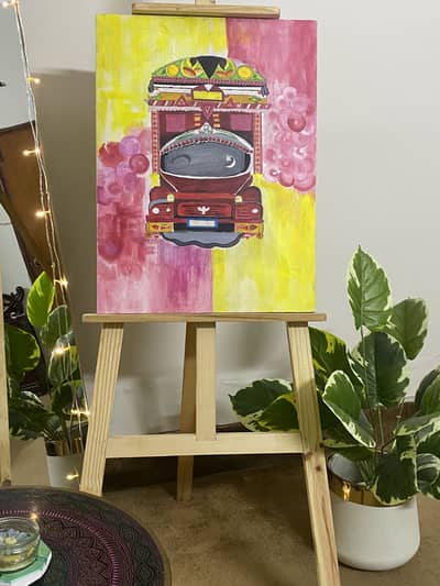 Vibrant 18x24 Hand-Painted Truck Art – Original Acrylic on Canvas
