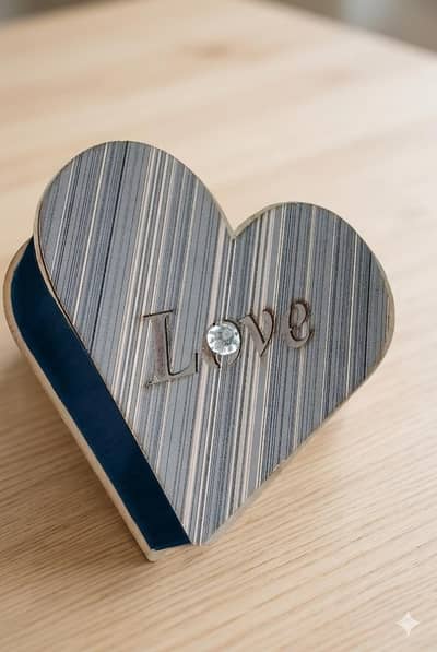 Premium Heart-Shaped Wooden Gift Box | Jewelry & Keepsake Organizer