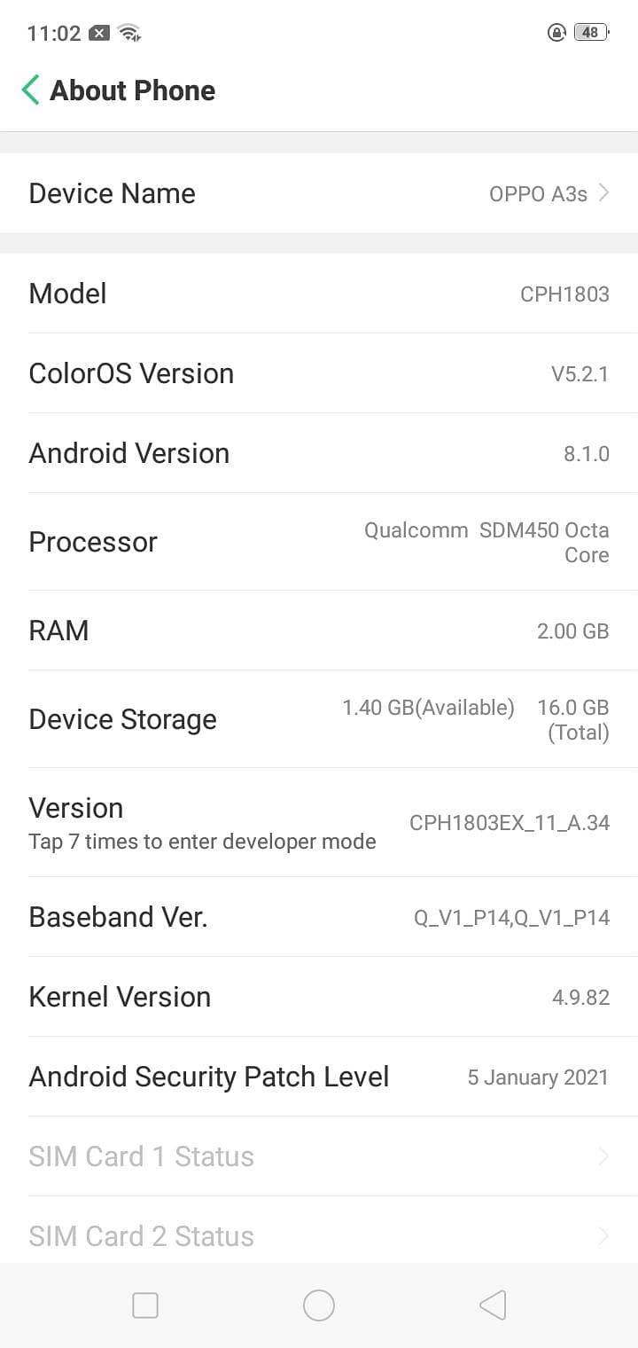 Oppo A3s 8