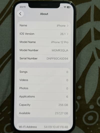 iphone 12 pro Non PTA 256GB 84% BH Mint Lush Neat and Clean For Sale