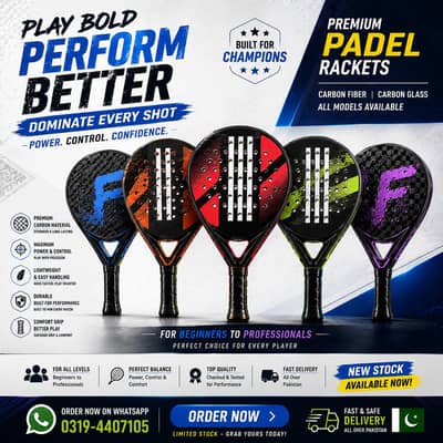 Professional Padel Rackets Available 