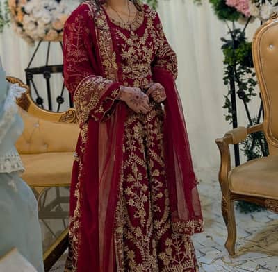 barat red lehnga choli walimay 'maxi