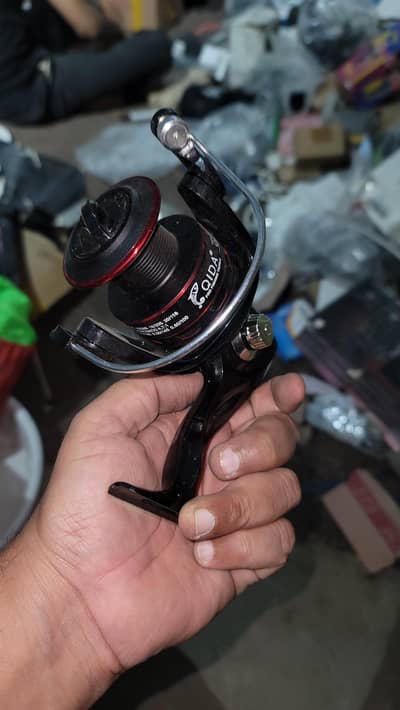 QIDA QE-6000A Spinning Fishing Reel Red Aluminum Spool.