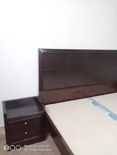 bed with side tables good condition like new
