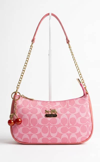 Coach Terry Shoulder Bag Dupe With Cherry Charm