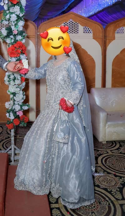 Heavy handwork embroidered bridal dress, walima maxi, nikkah maxi
