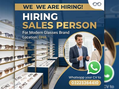 Need Sales Persons For Glasses Brand In DHA