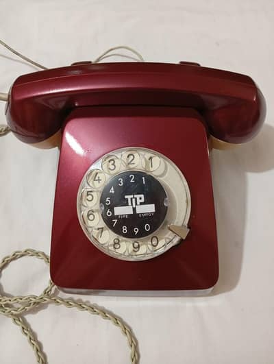 Antique Classic Vintage Rotary Red Telephone set