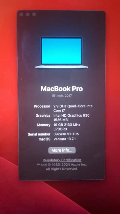 Mac Book Pro 2017 (Apple)