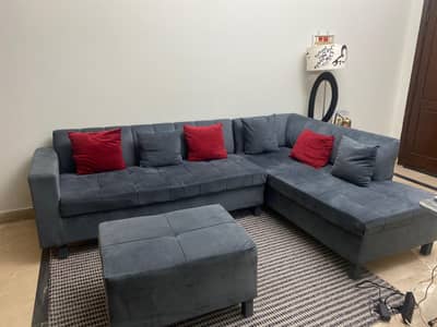 L-Shape Sofa Set 7 seater Available for Sale and Queen Size Bed