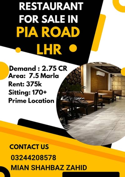 Restaurant for Sale in Johar town, Lahore