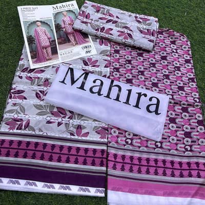 MAHIRA AND JAFFRANI 3PC DIGITAL PRINTED LAWN