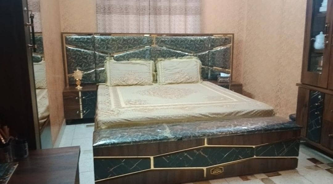 Bed set , solid wooden bed , complete bed set , bed side table , d 0