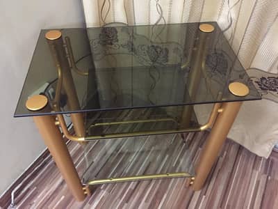 TV/ LCD trolley golden iron made with glass new condition