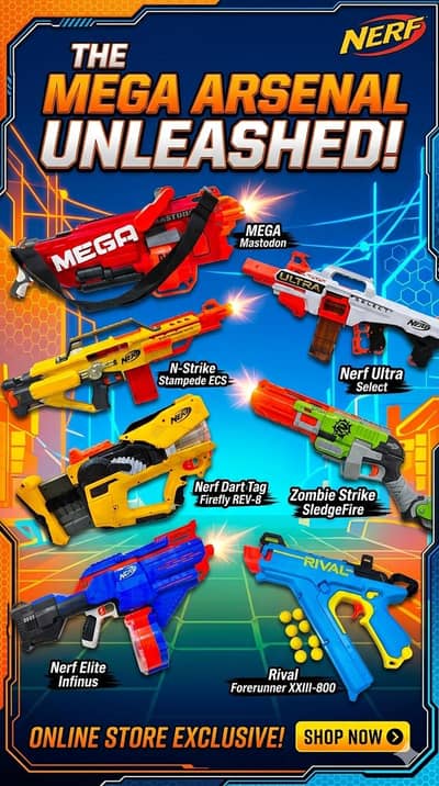 Nerf Blasters - Rival - Ultra - Mega - Fortnite series Available