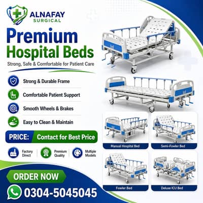 Hospital Bed, Clinic Bed Fowler bed, patient bed ICU Bed
