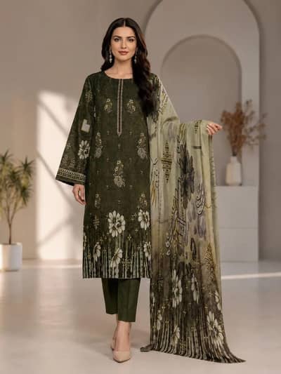 Experience luxury with our Digital Print Bana Doriya Lawn.