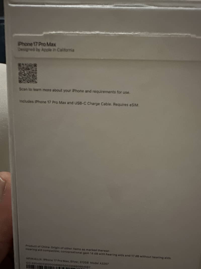 iPhone 17 pro max US version 512 1