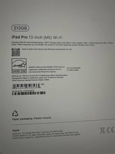 iPad Pro M5 US version 13 inch