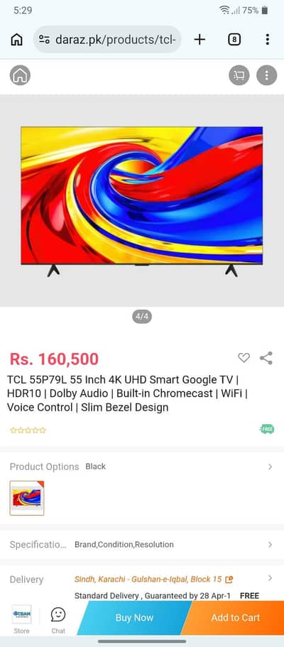TCL 1 week used only. bestprice