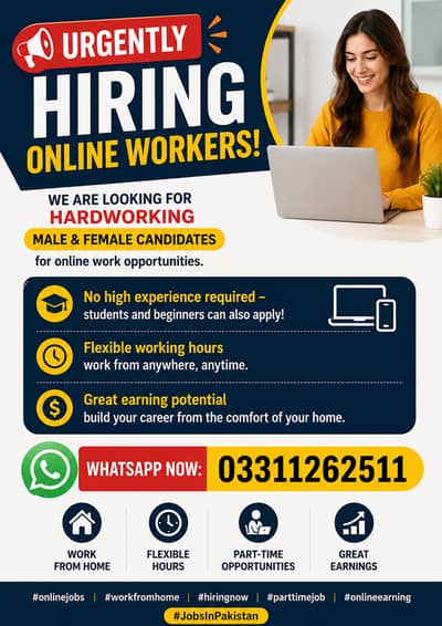Urgently Hiring Online Workers!
