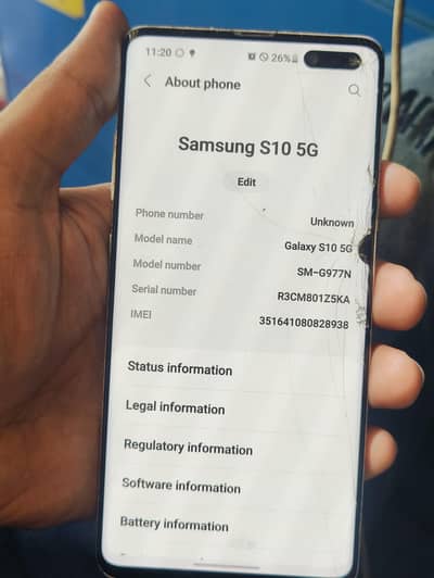 Samsung s10 5g pta water pack 8/256 all ok exchange possible