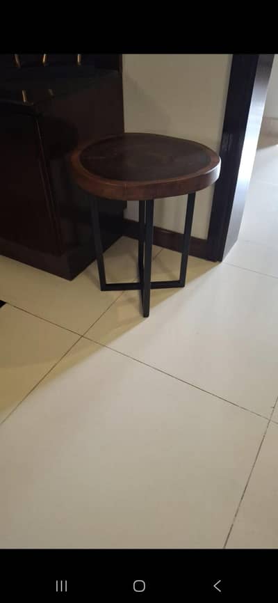 pair of wooden side tables