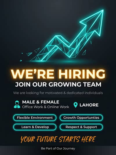 Urgent hiring male and female for work…