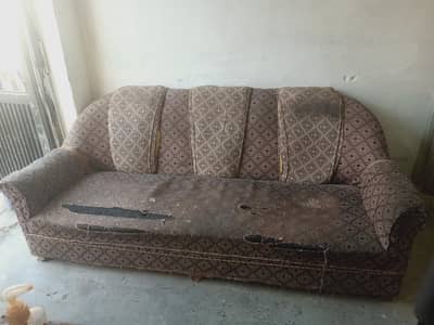7 Seater Sofa Set + Table + Almari for Sale | Good Condition